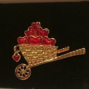 Avon Garden of Love Red Enamel Brooch Lapel Pin